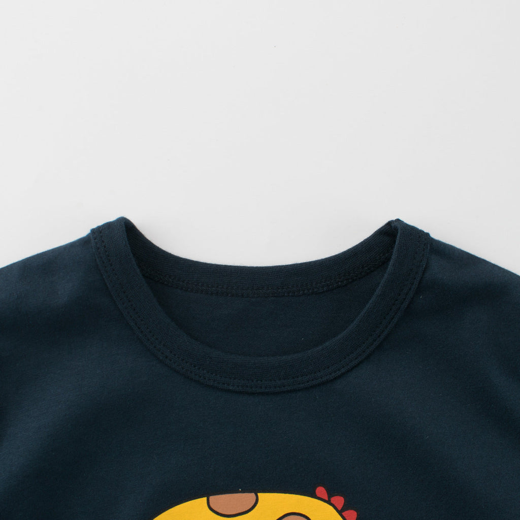 Summer Boys’ Cartoon Animals Printed T-shirt in European and American Style