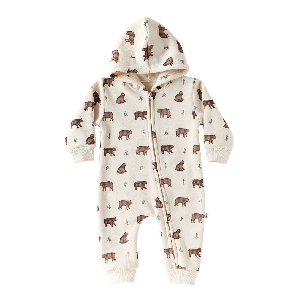 Autumn Arrival Baby Unisex Long Sleeves Animals Cartoon Pattern Hooded Rompers