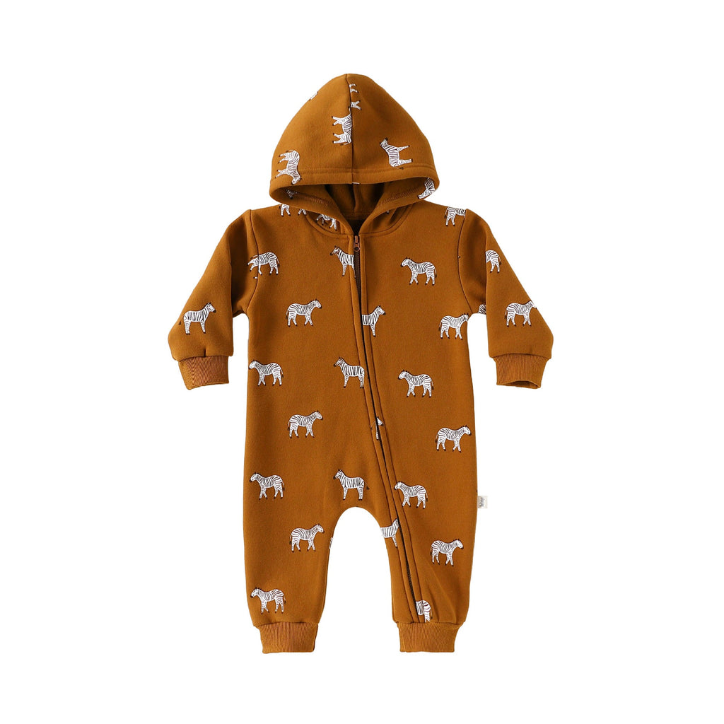 Autumn Arrival Baby Unisex Long Sleeves Animals Cartoon Pattern Hooded Rompers