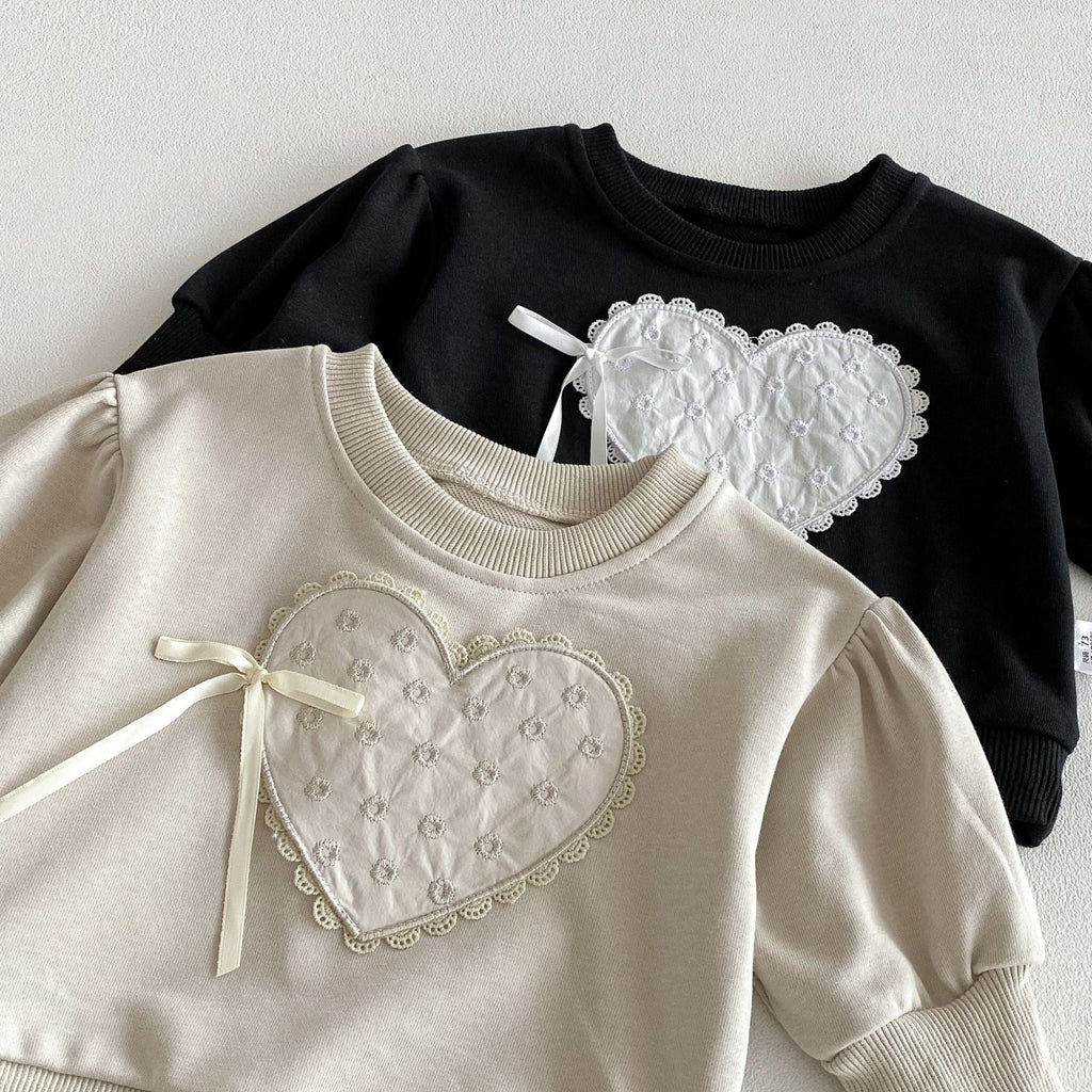 Autumn and Spring Arrival Baby Kids Girls Long Sleeves Hearts Pattern Top